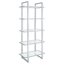 Hartford Glass Shelf Bookcase Chrome - Furniture Now (CA)