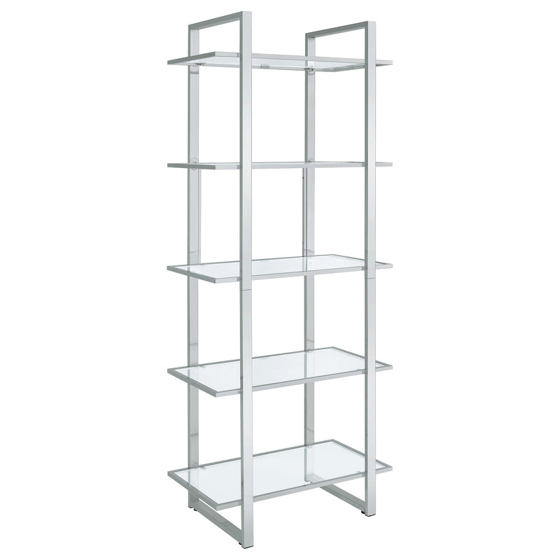Hartford Glass Shelf Bookcase Chrome - Furniture Now (CA)