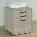 Loomis 3-drawer Square File Cabinet Whitewashed Grey - Furniture Now (CA)