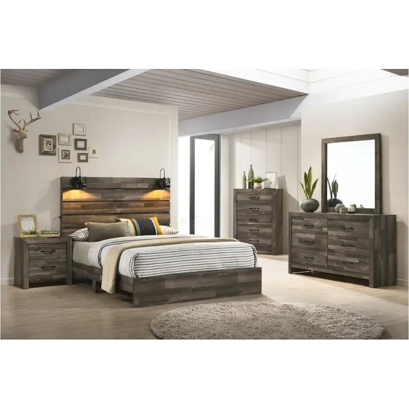 8389-Bedroom Lifestyle /Queen Bed, Dresser, Mirror & Nightstand (Mirror not included)