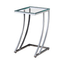 Cayden Rectangular Top Accent Table Chrome and Clear - Furniture Now (CA)