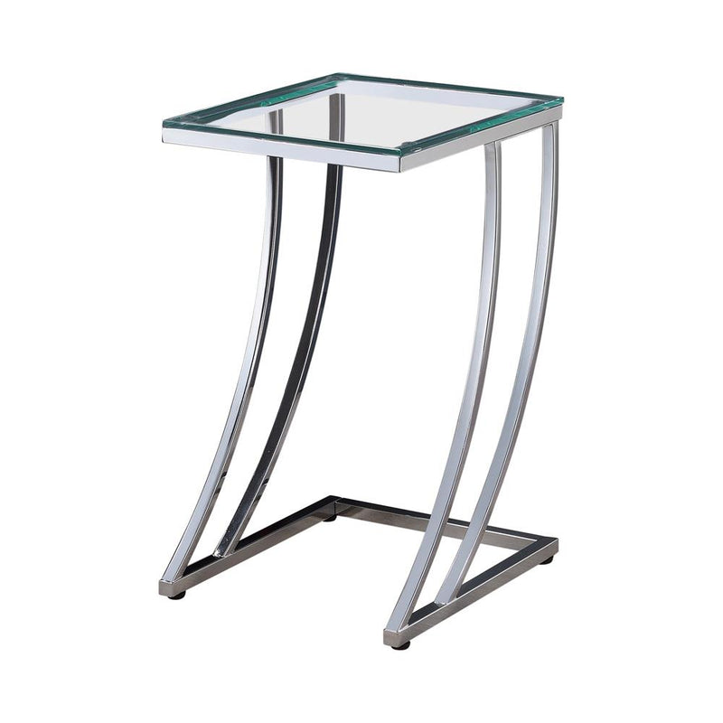 Cayden Rectangular Top Accent Table Chrome and Clear - Furniture Now (CA)