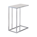 Stella Glass Top Accent Table Chrome and White - Furniture Now (CA)