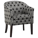 Jansen Hexagon Patterned Accent Chair Grey and Black - Furniture Now (CA)