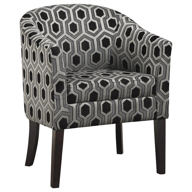 Jansen Hexagon Patterned Accent Chair Grey and Black - Furniture Now (CA)