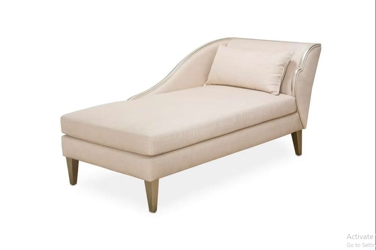 AICO Furniture Camden Court LAF Chaise Flax in Platinum - Furniture Now (CA)