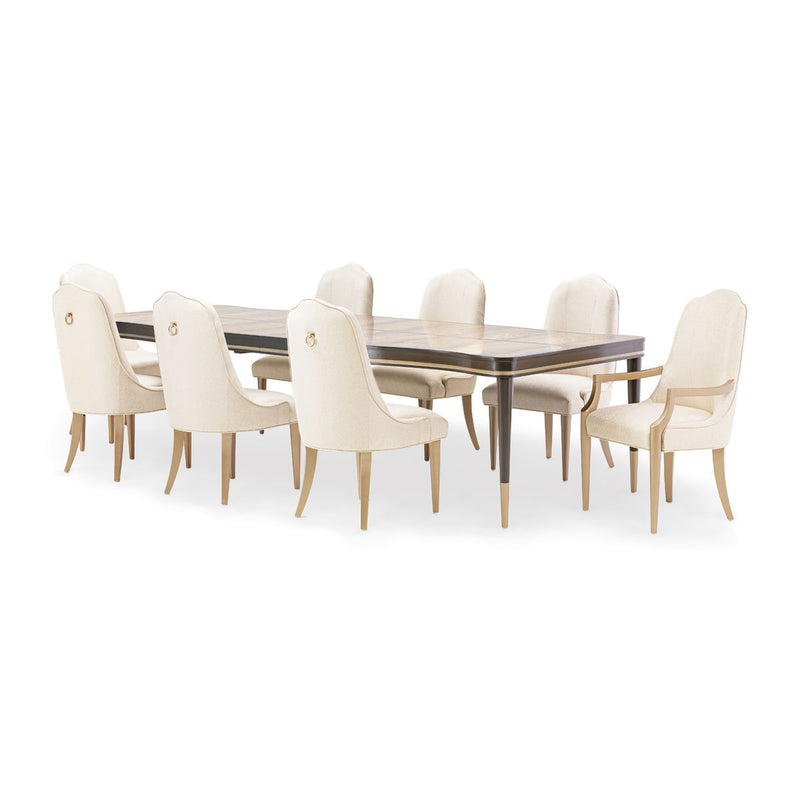 AICO Malibu Crest Rectangular Dining Table in Crotch Mahogany - Furniture Now (CA)