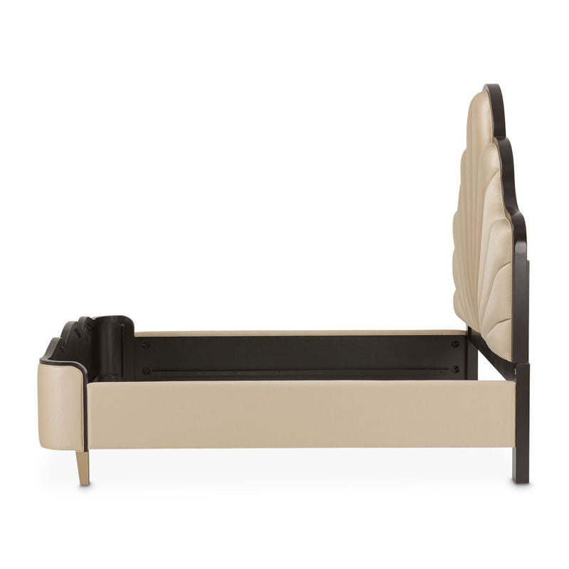 AICO Malibu Crest King Scalloped Panel Bed in Dark Espresso - Furniture Now (CA)