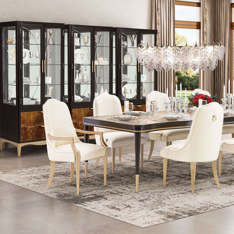 AICO Malibu Crest Side Chair in Crotch Mahogany (Set of 2) - Furniture Now (CA)