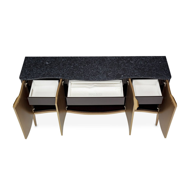 AICO Malibu Crest Sideboard in Crotch Mahogany - Furniture Now (CA)