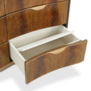 AICO Malibu Crest 9 Drawer Dresser in Crotch Mahogany - Furniture Now (CA)