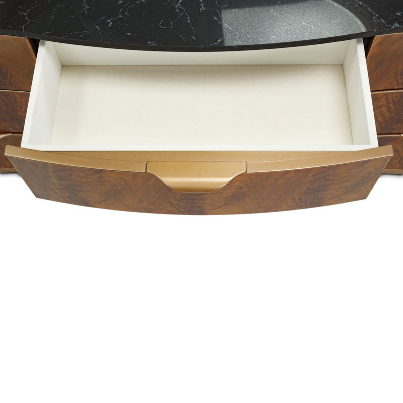 AICO Malibu Crest 9 Drawer Dresser in Crotch Mahogany - Furniture Now (CA)