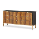 AICO Malibu Crest 9 Drawer Dresser in Crotch Mahogany - Furniture Now (CA)