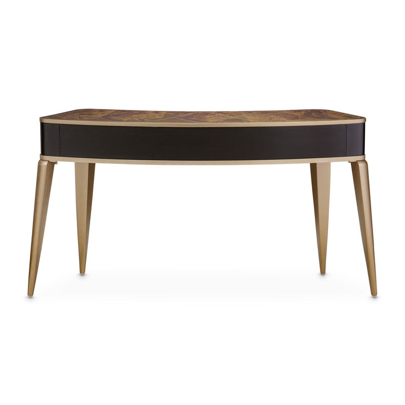 AICO Malibu Crest Vanity Desk in Crotch Mahogany - Furniture Now (CA)