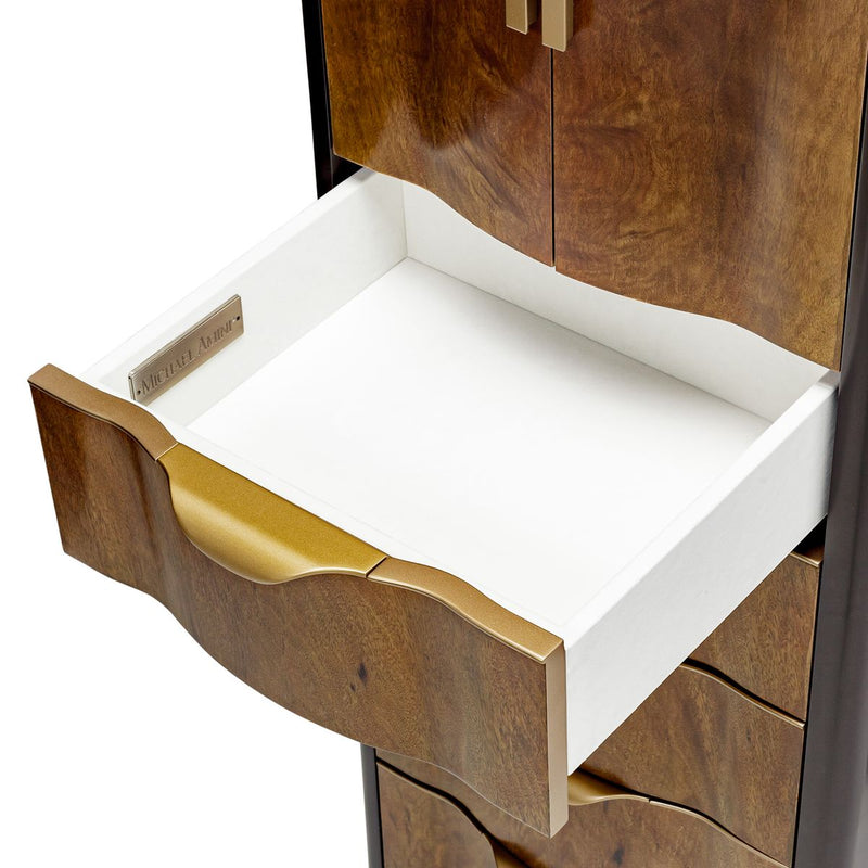 AICO Malibu Crest Swivel Lingerie Chest in Crotch Mahogany - Furniture Now (CA)