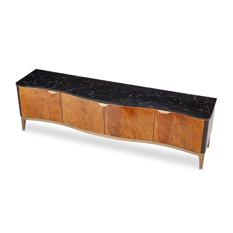 AICO Malibu Crest TV Console in Crotch Mahogany - Furniture Now (CA)
