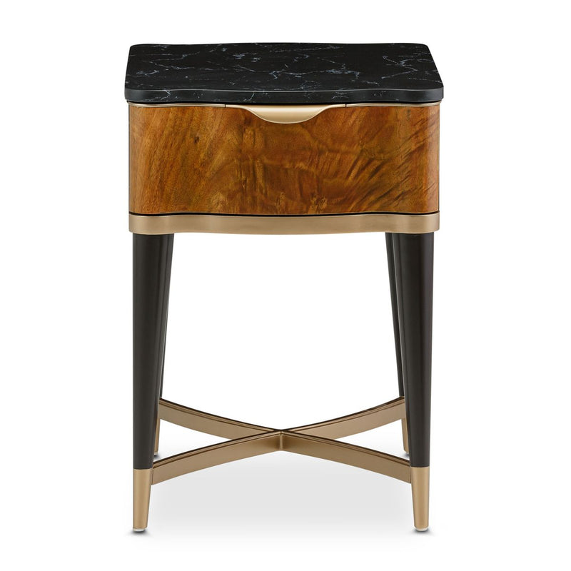 AICO Malibu Crest End Table in Crotch Mahogany - Furniture Now (CA)