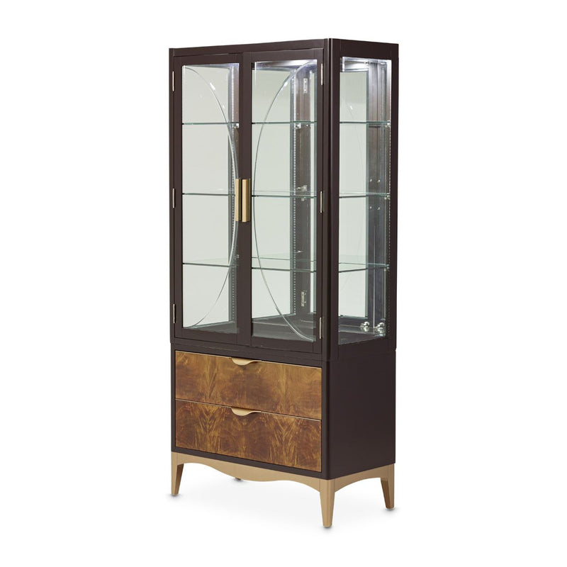 AICO Malibu Crest Display Cabinet in Crotch Mahogany 9007209-412 image