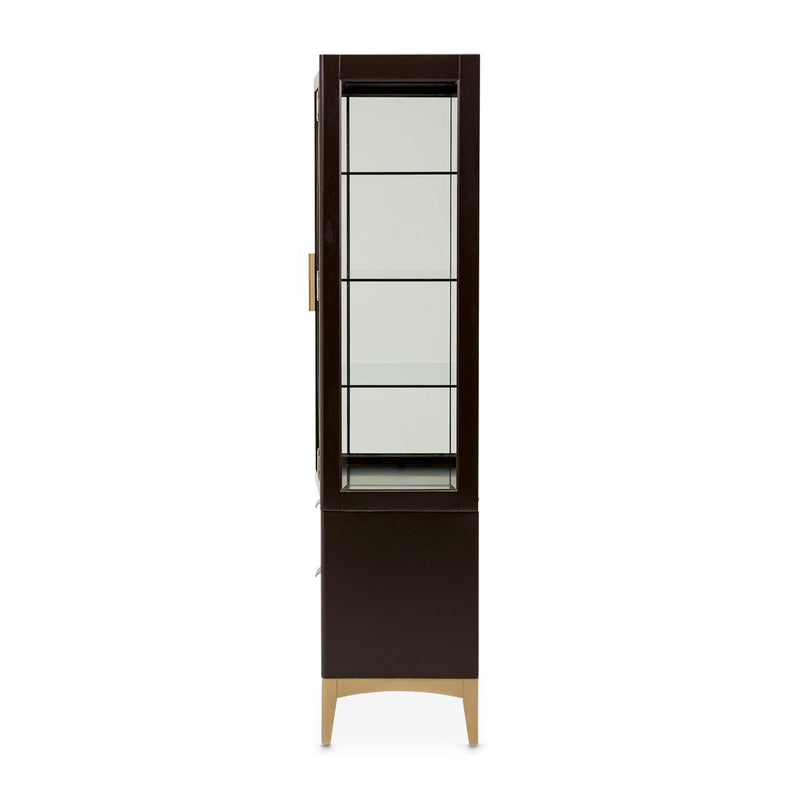 AICO Malibu Crest Display Cabinet in Crotch Mahogany - Furniture Now (CA)