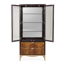 AICO Malibu Crest Display Cabinet in Crotch Mahogany - Furniture Now (CA)