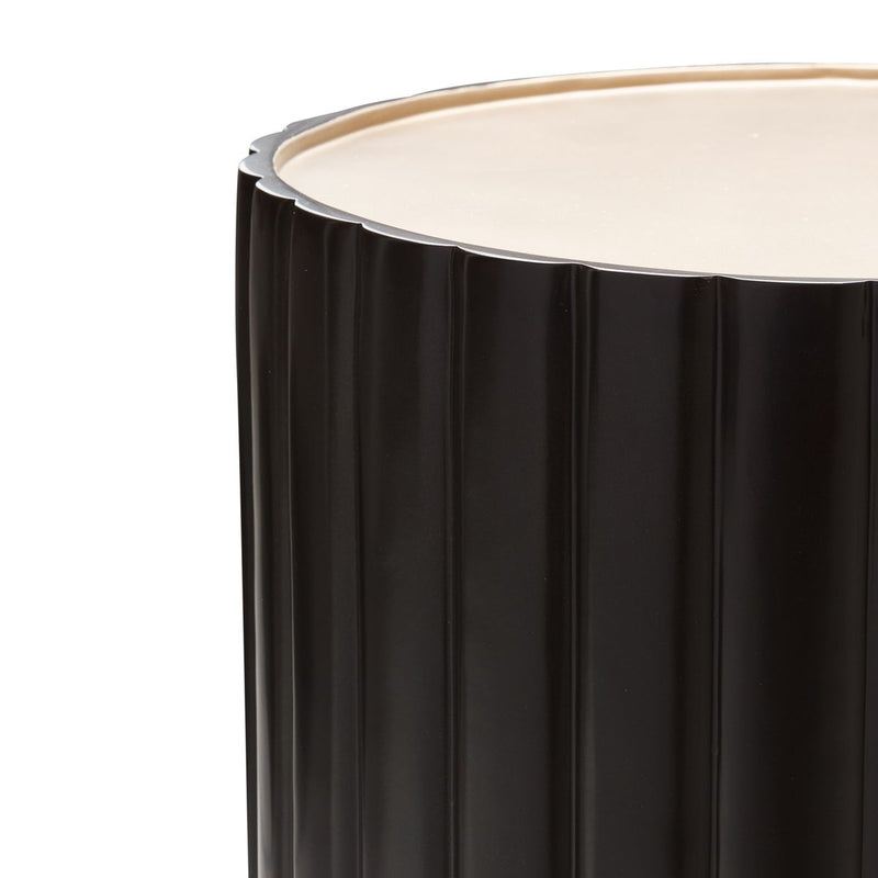 AICO Malibu Crest Round Chairside Table in Dark Espresso - Furniture Now (CA)