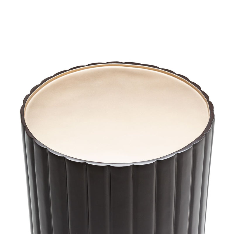 AICO Malibu Crest Round Chairside Table in Dark Espresso - Furniture Now (CA)