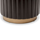 AICO Malibu Crest Round Chairside Table in Dark Espresso - Furniture Now (CA)