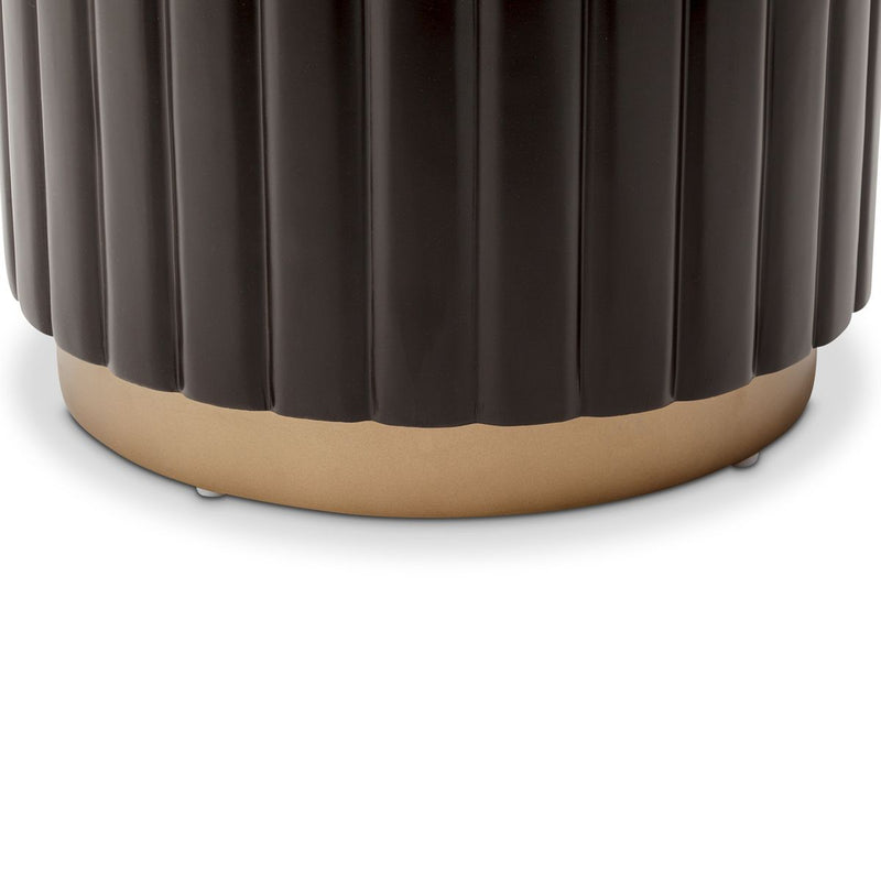 AICO Malibu Crest Round Chairside Table in Dark Espresso - Furniture Now (CA)