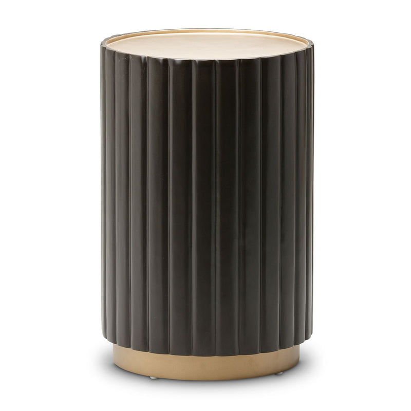 AICO Malibu Crest Round Chairside Table in Dark Espresso - Furniture Now (CA)