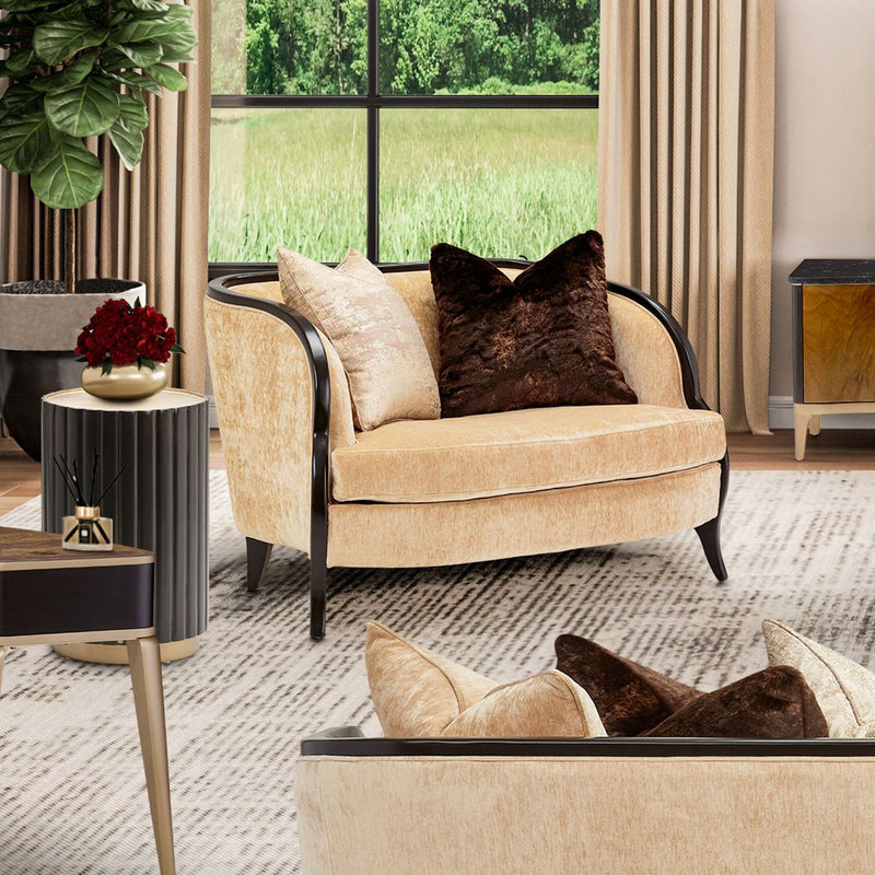 AICO Malibu Crest Round Chairside Table in Dark Espresso - Furniture Now (CA)