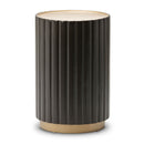 AICO Malibu Crest Round Chairside Table in Dark Espresso image