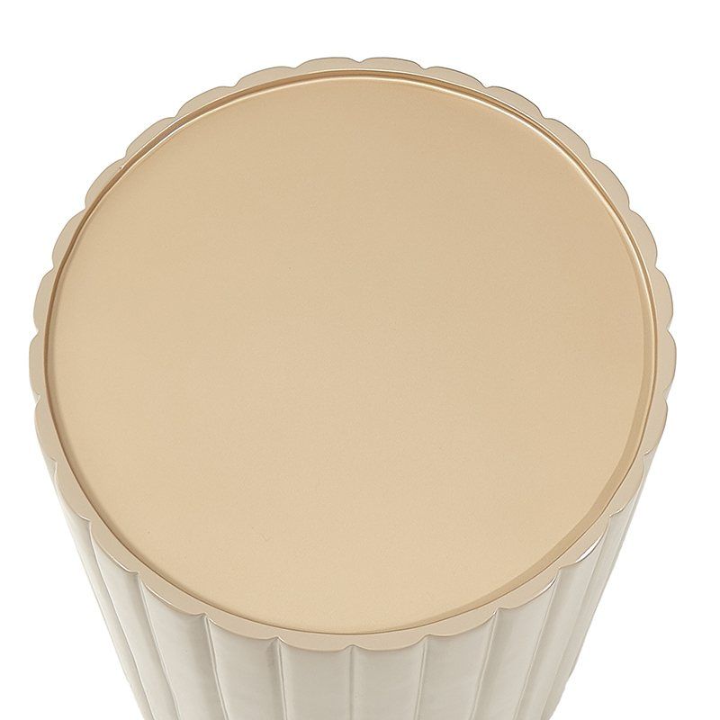 AICO Malibu Crest Round Chairside Table in Chardonnay - Furniture Now (CA)