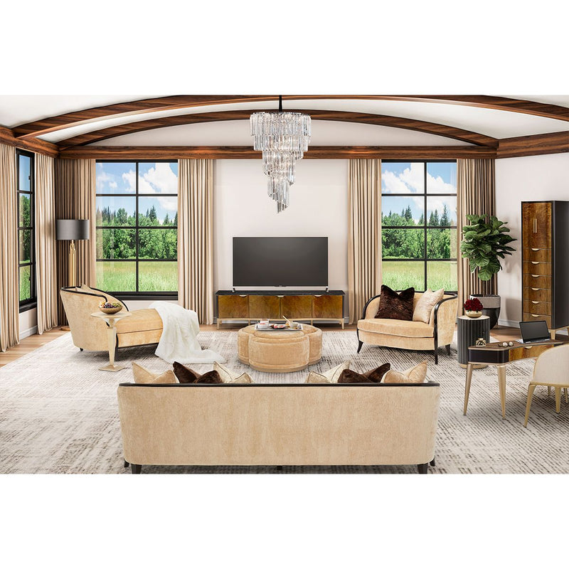 AICO Malibu Crest Chaise in Dark Espresso - Furniture Now (CA)