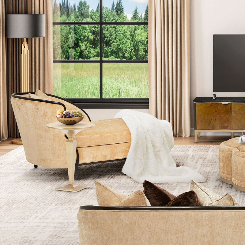 AICO Malibu Crest Chaise in Dark Espresso - Furniture Now (CA)