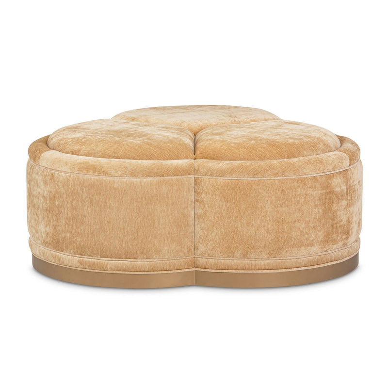 AICO Malibu Crest Clover Cocktail Ottoman in Dark Espresso - Furniture Now (CA)