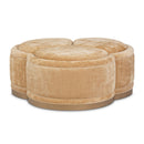 AICO Malibu Crest Clover Cocktail Ottoman in Dark Espresso - Furniture Now (CA)