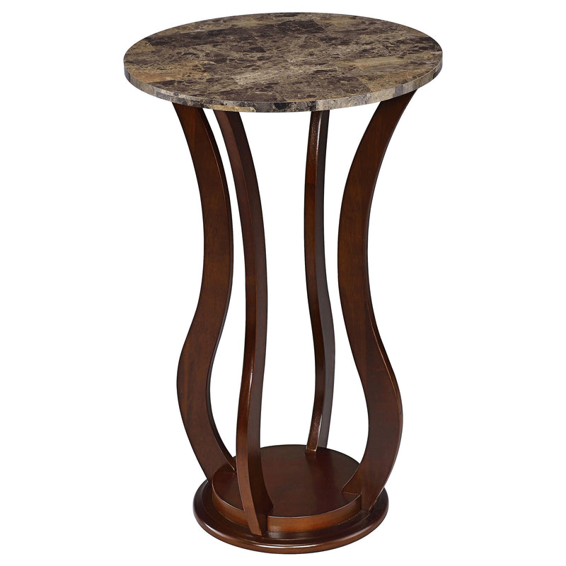Elton Round Marble Top Accent Table Brown - Furniture Now (CA)
