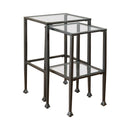Leilani 2-piece Glass Top Nesting Tables Black - Furniture Now (CA)