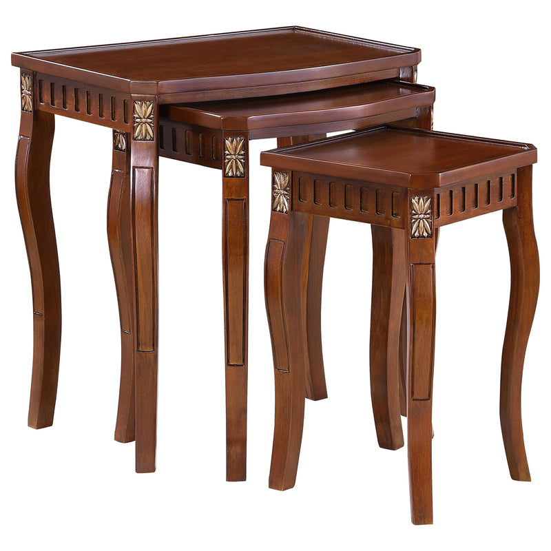 Daphne 3-piece Curved Leg Nesting Tables Warm Brown - Furniture Now (CA)