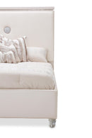 AICO Glimmering Heights King Upholstered Headboard Only in Ivory - Furniture Now (CA)