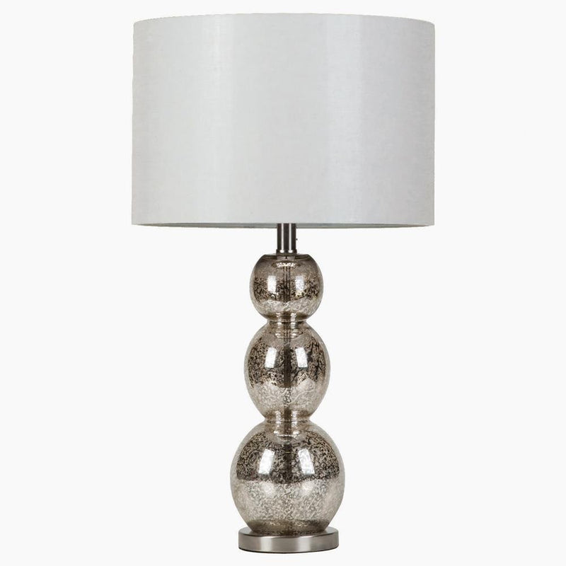 Mineta Drum Shade Table Lamp White and Antique Silver - Furniture Now (CA)