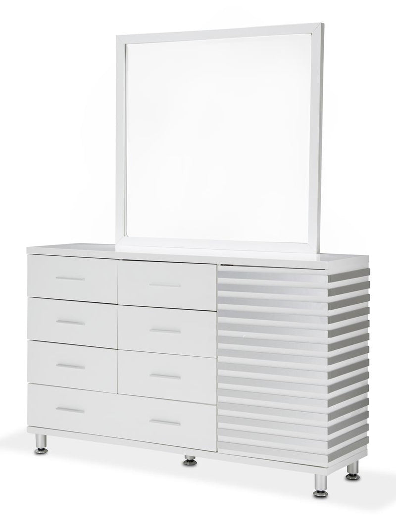 Aico Horizons Wall Mirror in Cloud White - Furniture Now (CA)