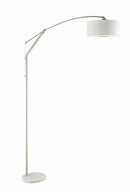 Moniz Adjustable Arched Arm Floor Lamp Chrome and White - Furniture Now (CA)