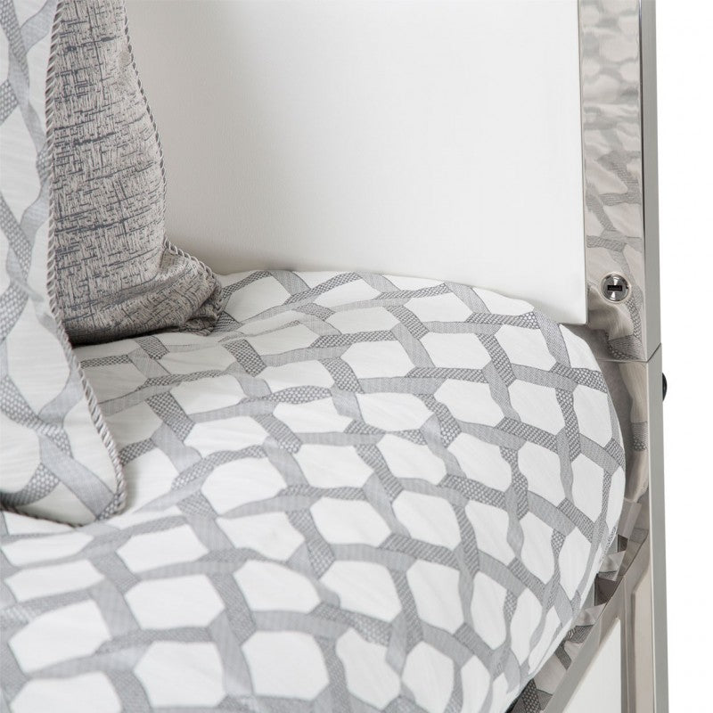 Aico State St Metal Cal King Panel Bed in Glossy White - Furniture Now (CA)