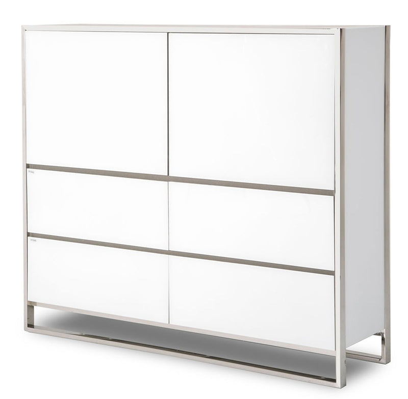 Aico State St Metal Storage Cabinet in Glossy White image