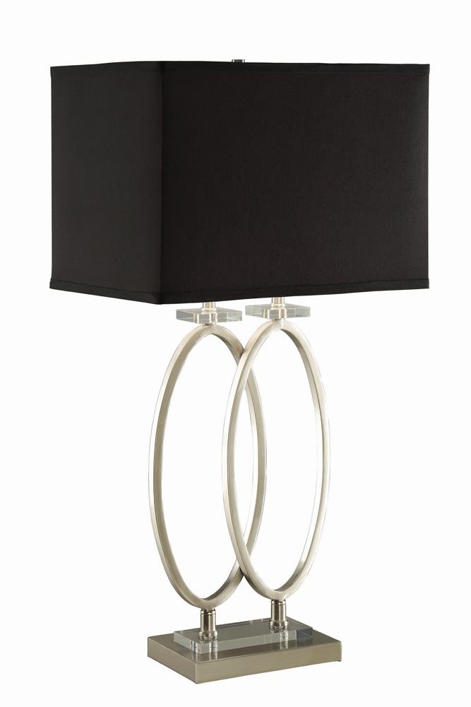 Izuku Rectangular Shade Table Lamp Black and Brushed Nickel - Furniture Now (CA)