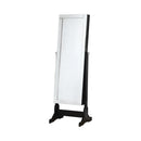 Cortez Storage Jewelry Cheval Mirror Black - Furniture Now (CA)