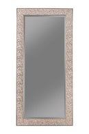 Rollins Rectangular Floor Mirror Silver Sparkle - Furniture Now (CA)