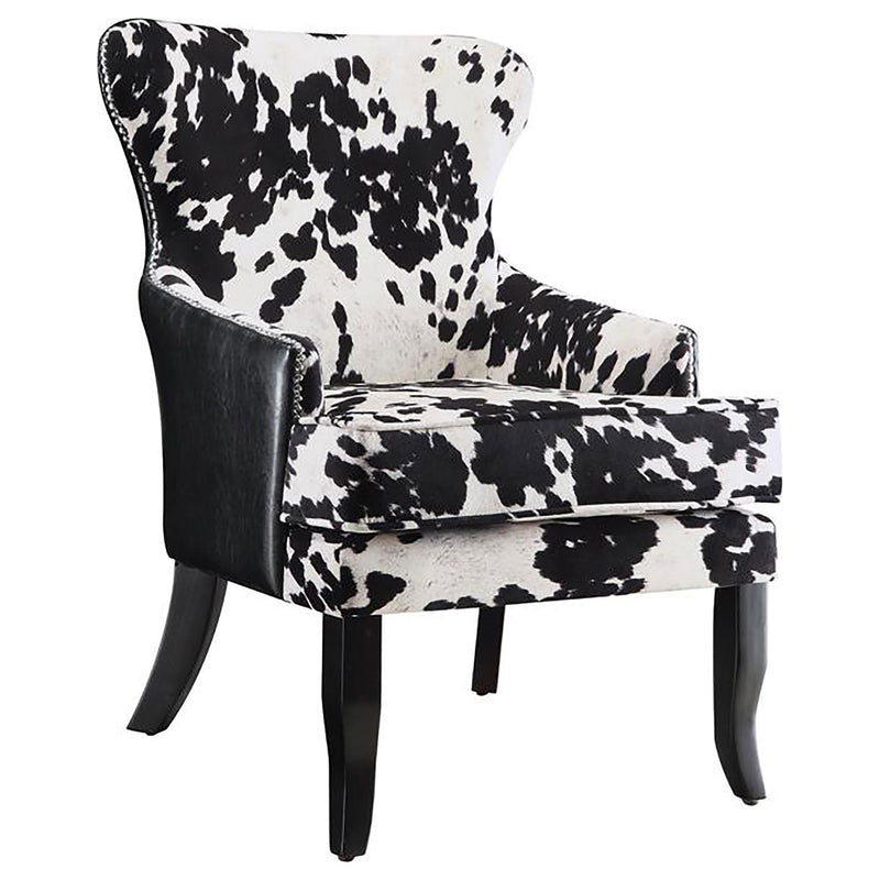 Trea Cowhide Print Accent Chair Black and White - Furniture Now (CA)