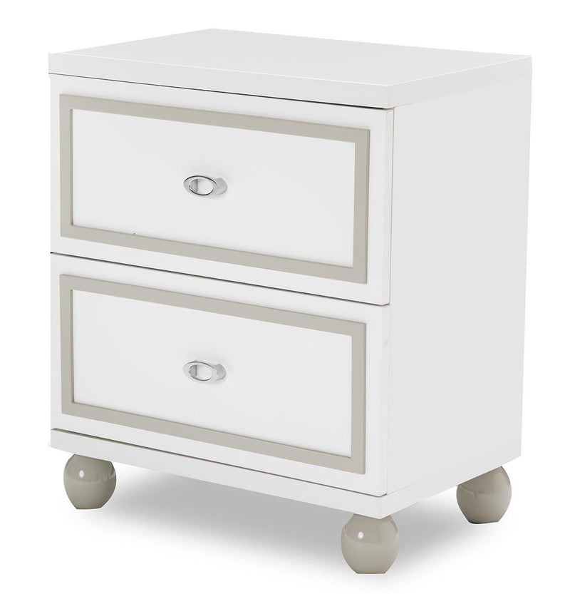 AICO Sky Tower 2 Drawer Nightstand in White Cloud - Furniture Now (CA)